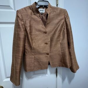 Kasper vintage size 13 brown silk/ linen jacket